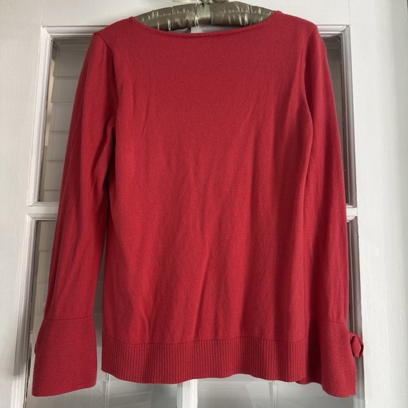 Talbots Sweater Cashmere Blend Red Bell Sleeve Romantic Valentine Petite Small - Picture 5 of 10